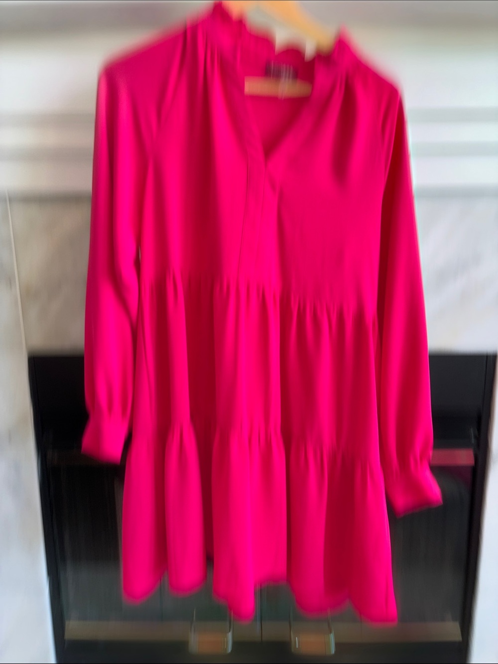 Ladies Hot pink long sleeve flowy dress